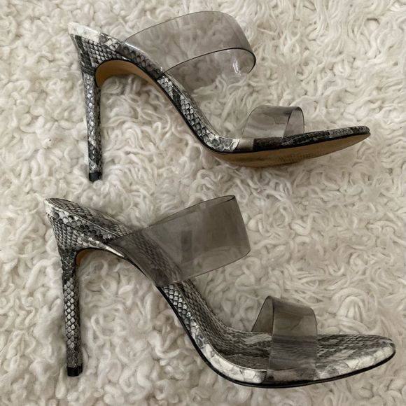 Express black and white snakeskin heels Size 7.5 or 8 - Picture 6 of 8